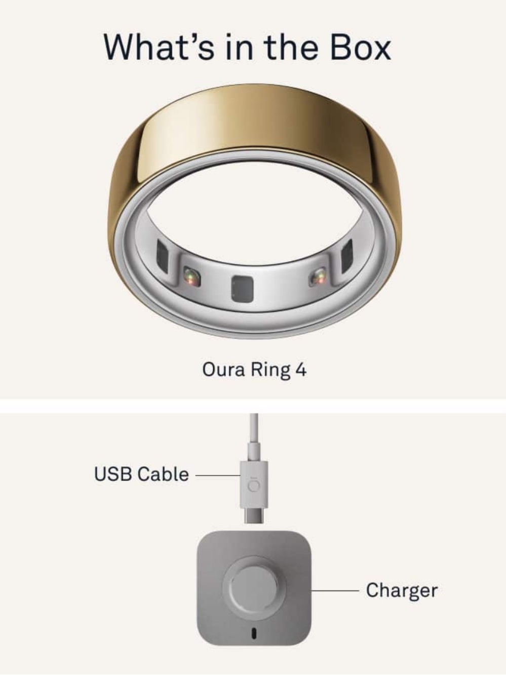 Oura Ring 4 — Gold sz 8